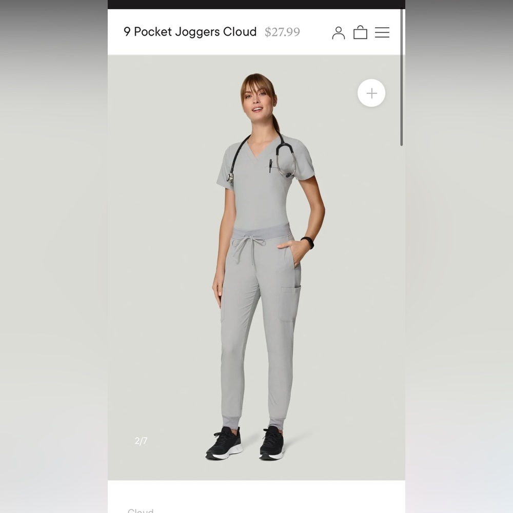 Mandala 9 pocket jogger scrub pant - cloud